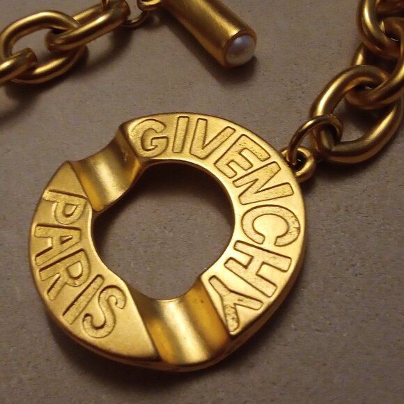 Givenchy Vintage Paris Chunky Chain Necklace Faux Pearls - Picture 6 of 17